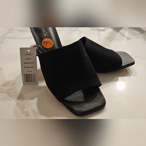 NWT Splendid Black Knit Slide Sandals